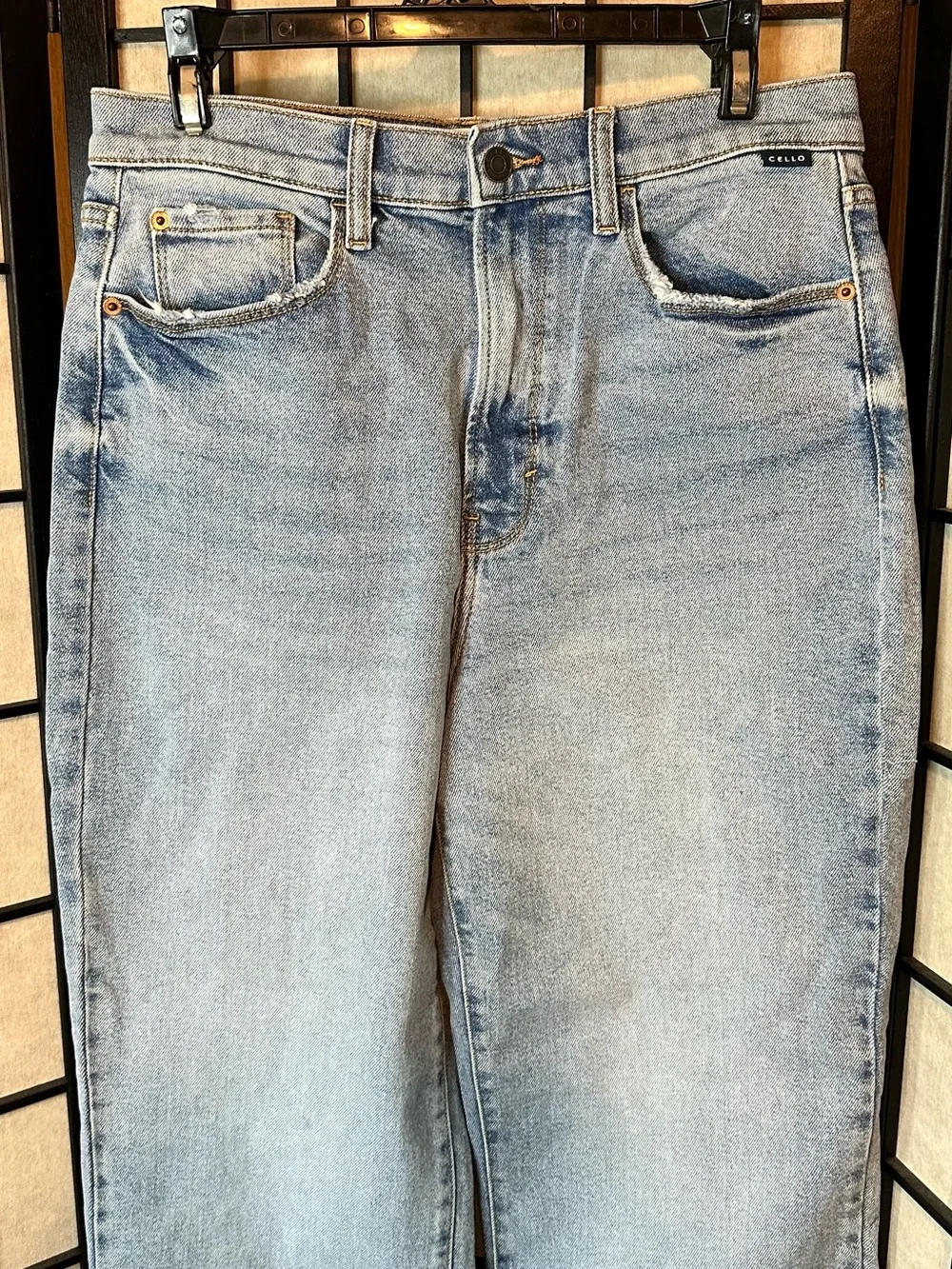 CELLO Super High-Rise Straight Leg Dad Jean - Light Blue - Picture 3 of 7